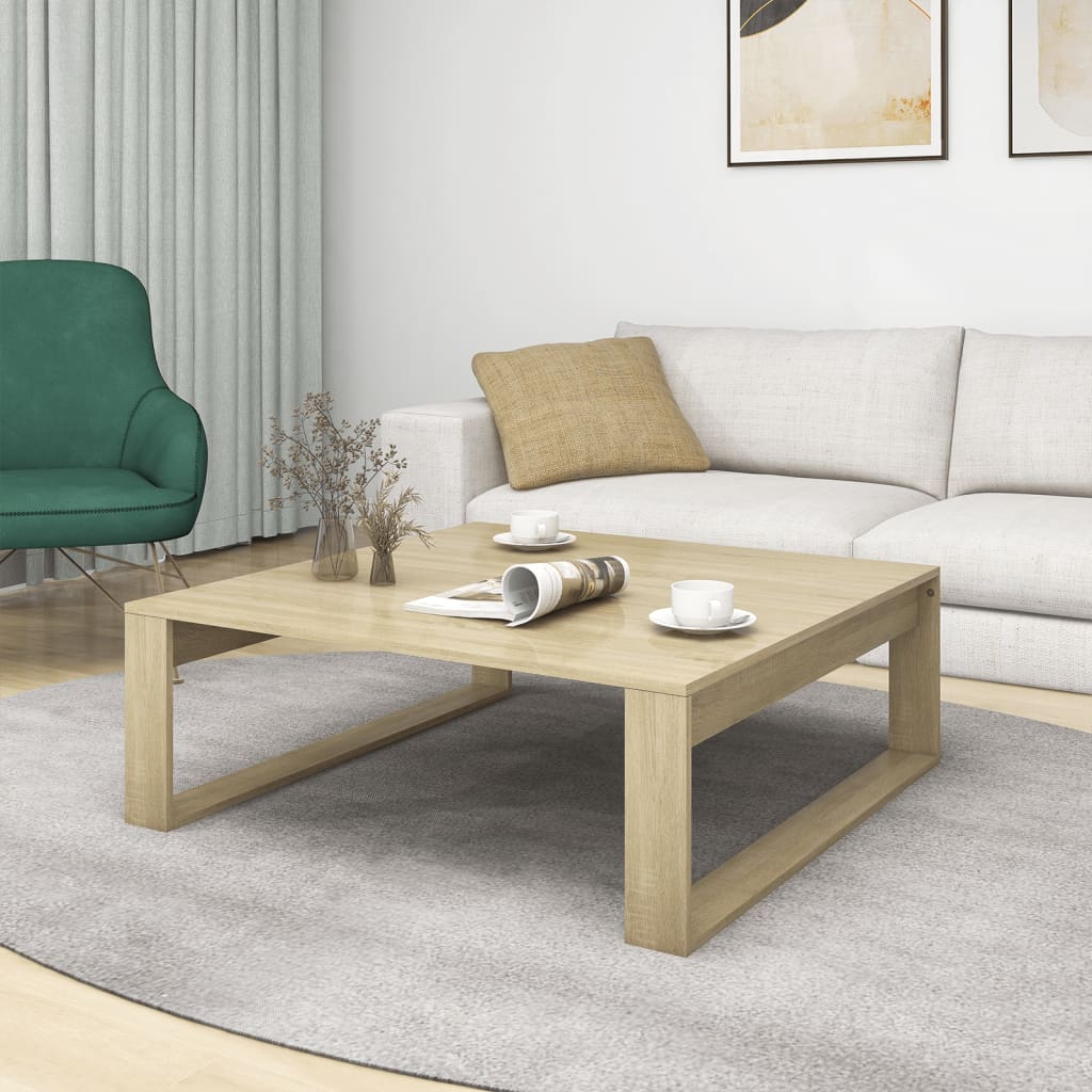 Table basse Chêne sonoma 100x100x35 cm Bois d'ingénierie - XIOS