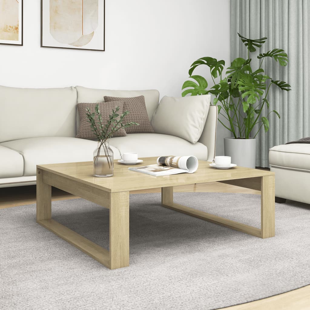Table basse Chêne sonoma 100x100x35 cm Bois d'ingénierie - XIOS
