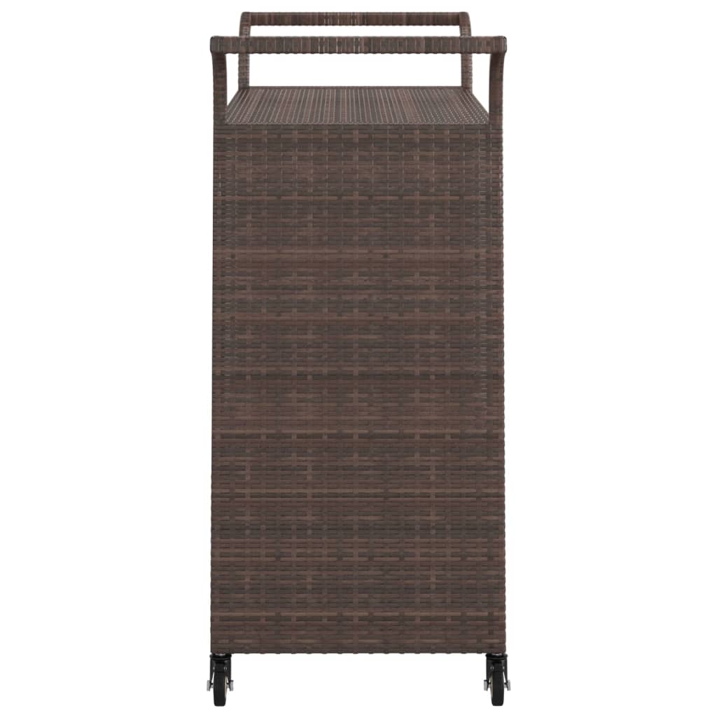 Chariot de bar avec tiroir Marron 100x45x97 cm Résine tressée - XIOS