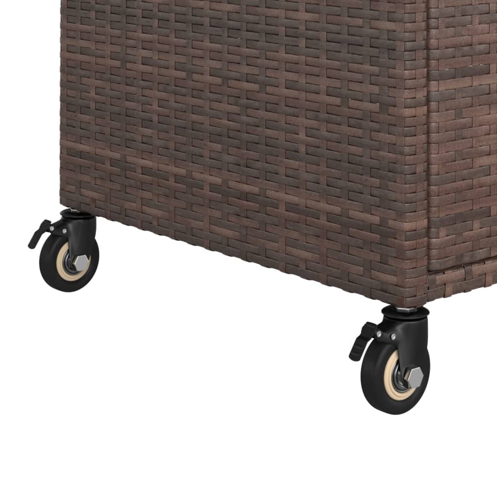 Chariot de bar avec tiroir Marron 100x45x97 cm Résine tressée - XIOS