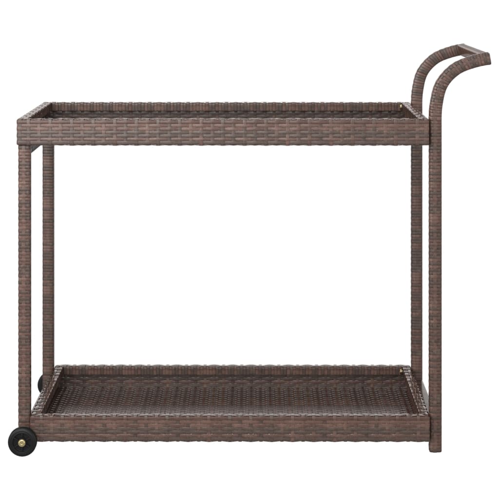 Chariot de bar Marron 100x45x83 cm Résine tressée - XIOS