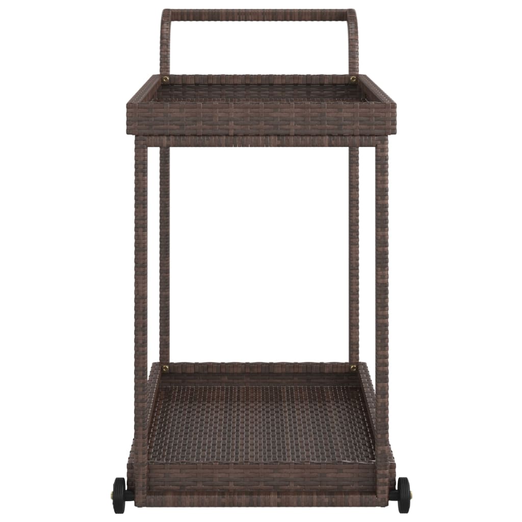 Chariot de bar Marron 100x45x83 cm Résine tressée - XIOS