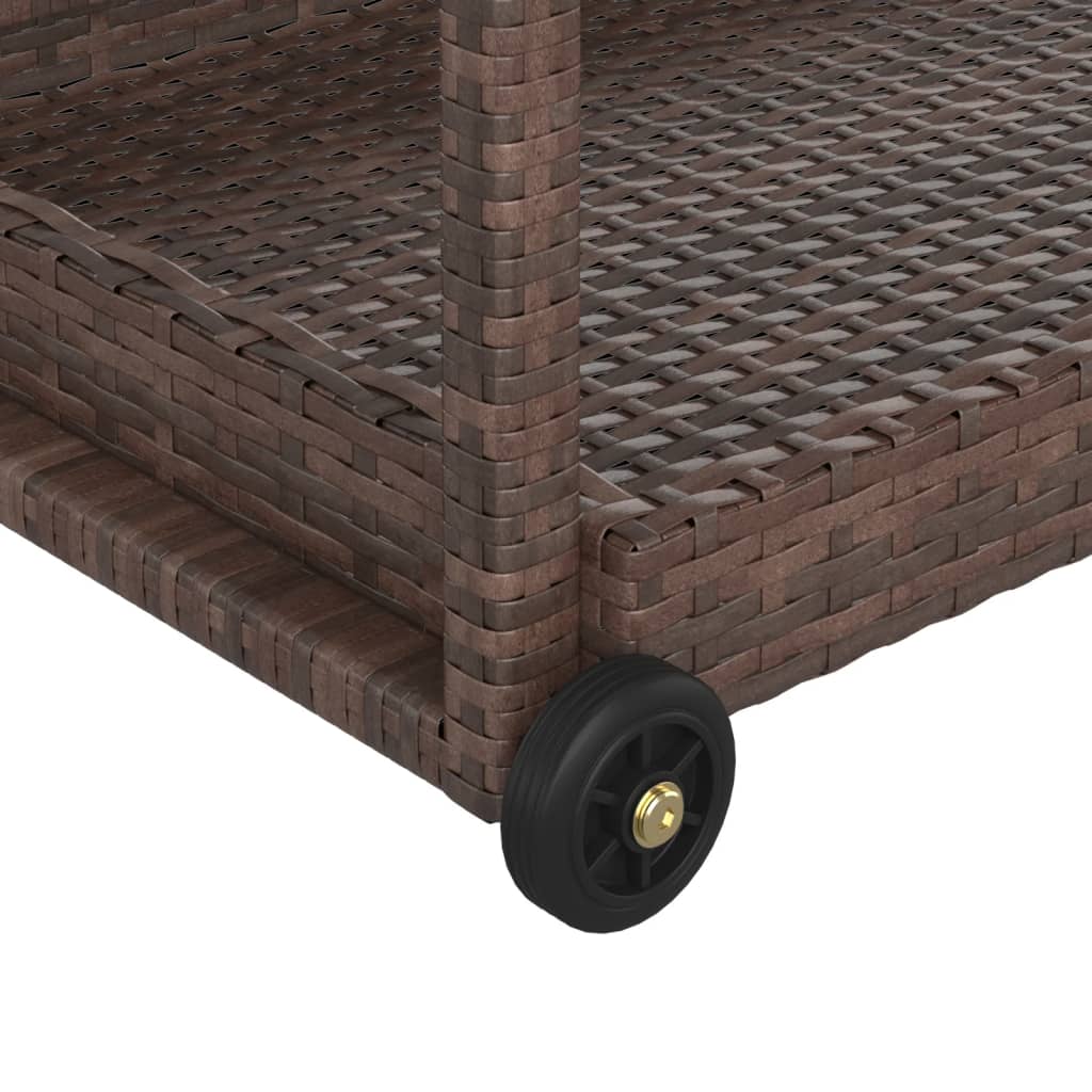 Chariot de bar Marron 100x45x83 cm Résine tressée - XIOS