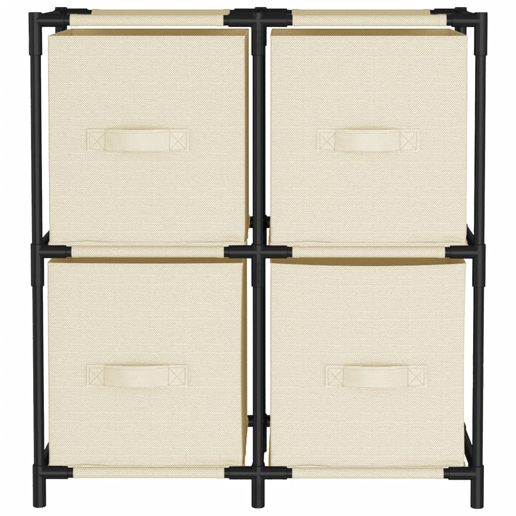 Armoire de rangement 4 paniers en tissu Crème 63x30x71 cm Acier - XIOS