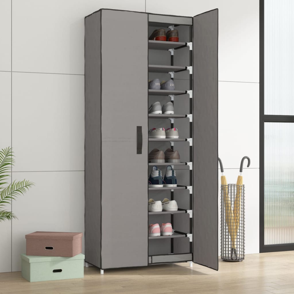 Armoire à chaussures Gris 60x30x166 cm Tissu - XIOS