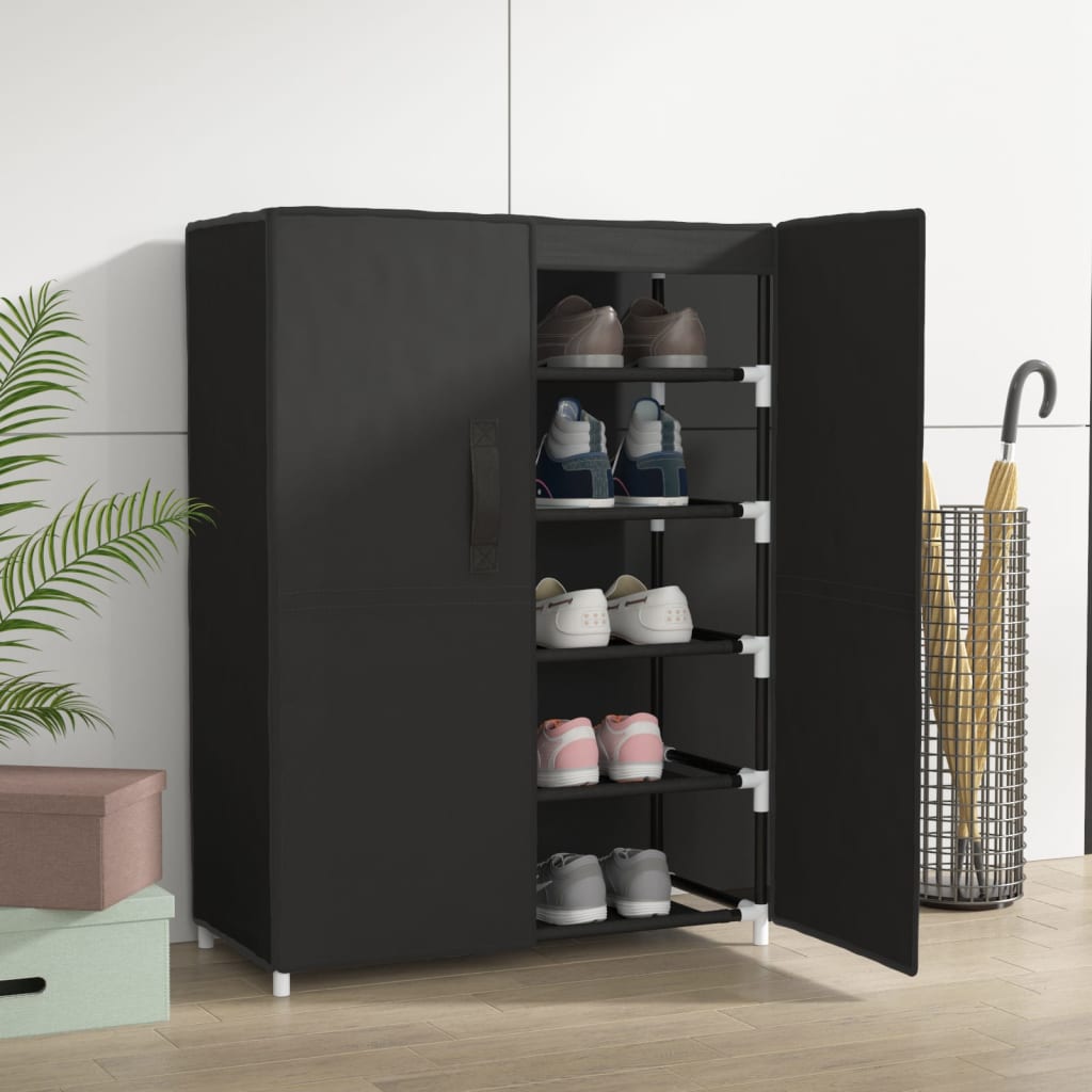 Armoire à chaussures Noir 60x28x90 cm Tissu - XIOS