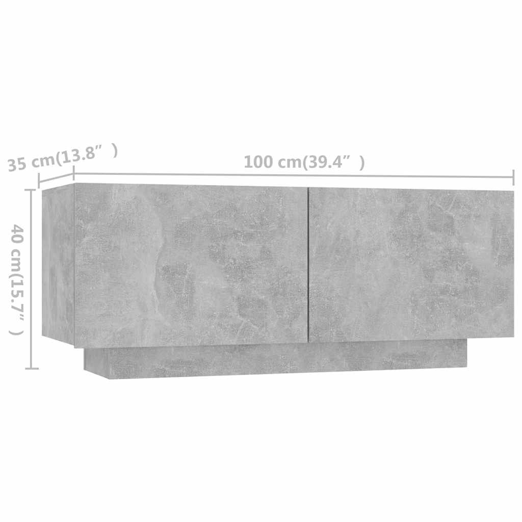 Meuble TV avec lumières LED Gris béton 180x35x40 cm - XIOS