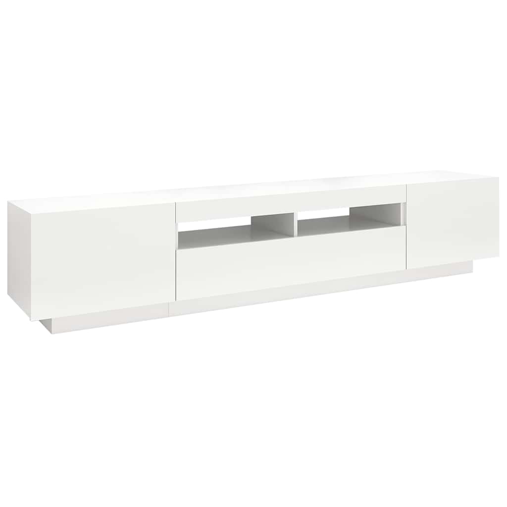 Meuble TV avec lumières LED Blanc 200x35x40 cm - XIOS