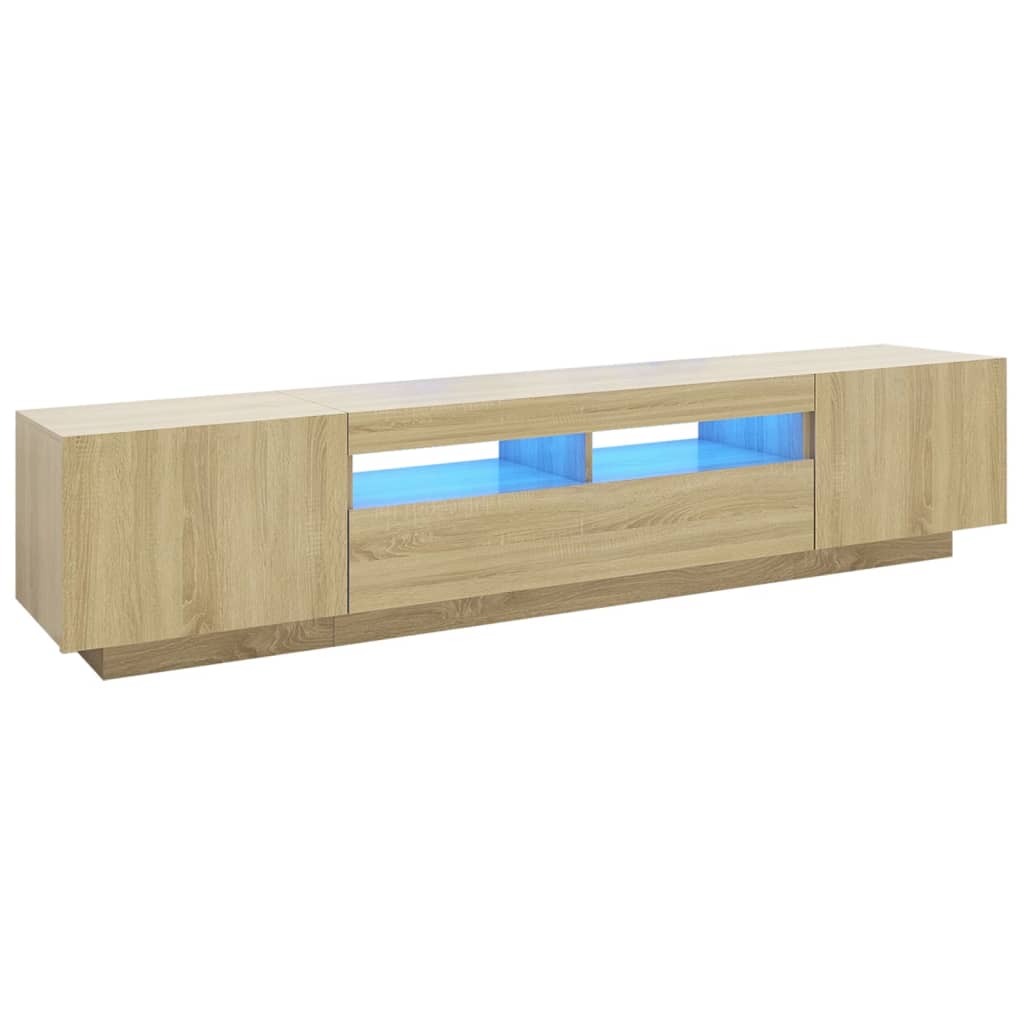 Meuble TV avec lumières LED Chêne sonoma 200x35x40 cm - XIOS