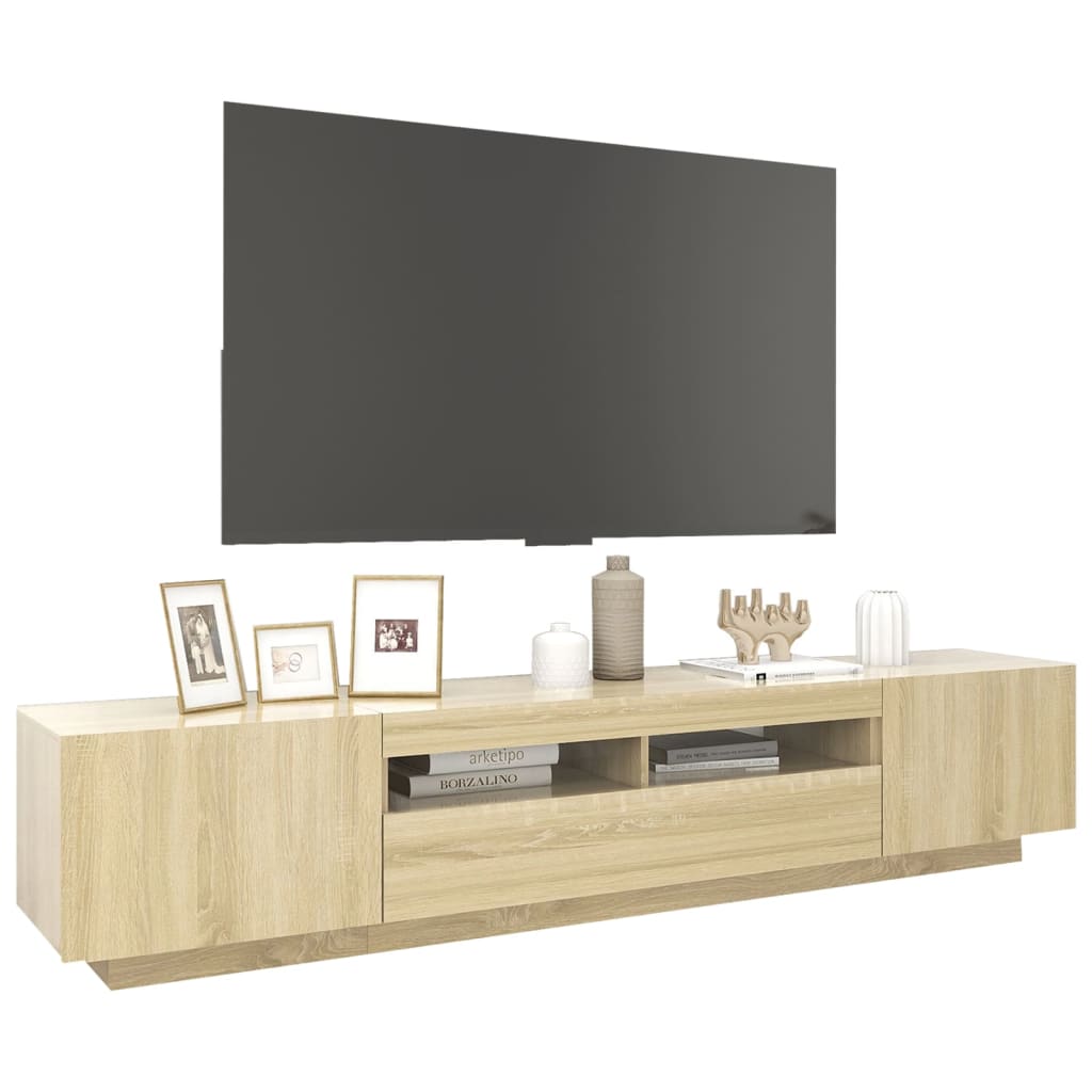 Meuble TV avec lumières LED Chêne sonoma 200x35x40 cm - XIOS