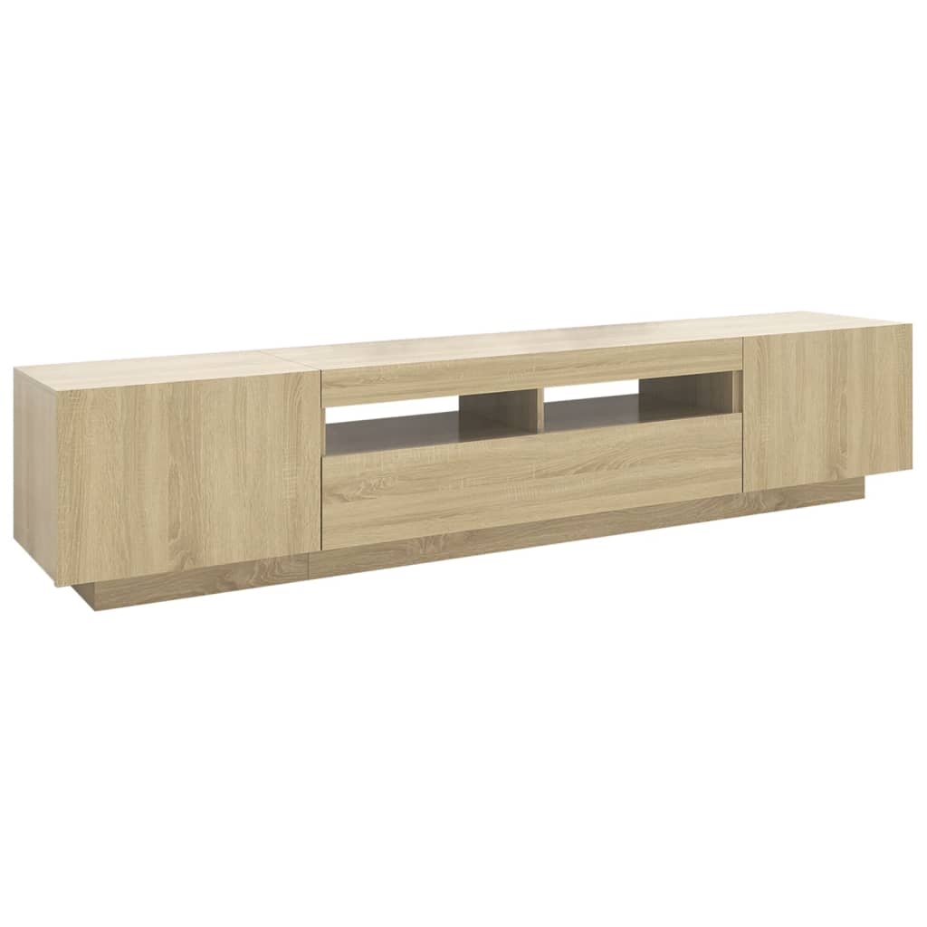 Meuble TV avec lumières LED Chêne sonoma 200x35x40 cm - XIOS