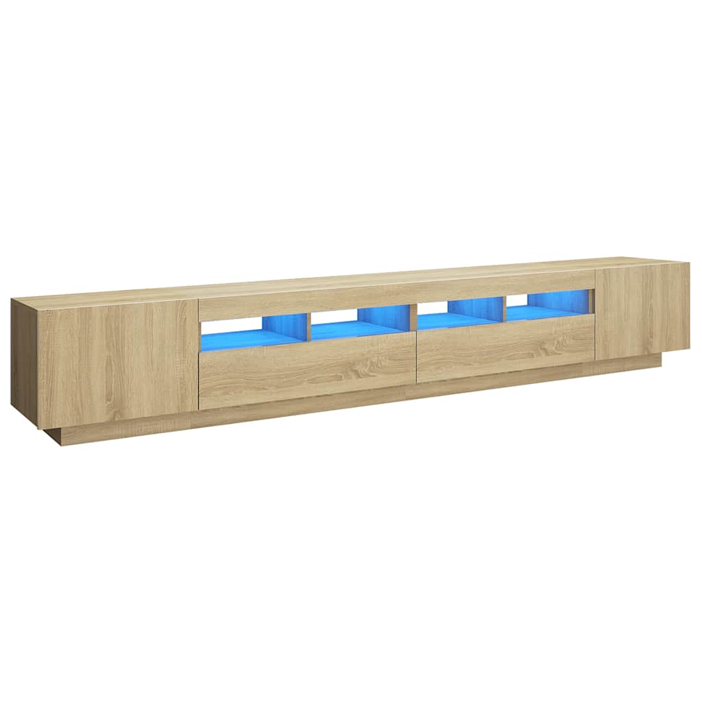 Meuble TV avec lumières LED Chêne sonoma 260x35x40 cm - XIOS