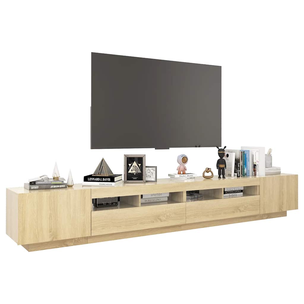 Meuble TV avec lumières LED Chêne sonoma 260x35x40 cm - XIOS