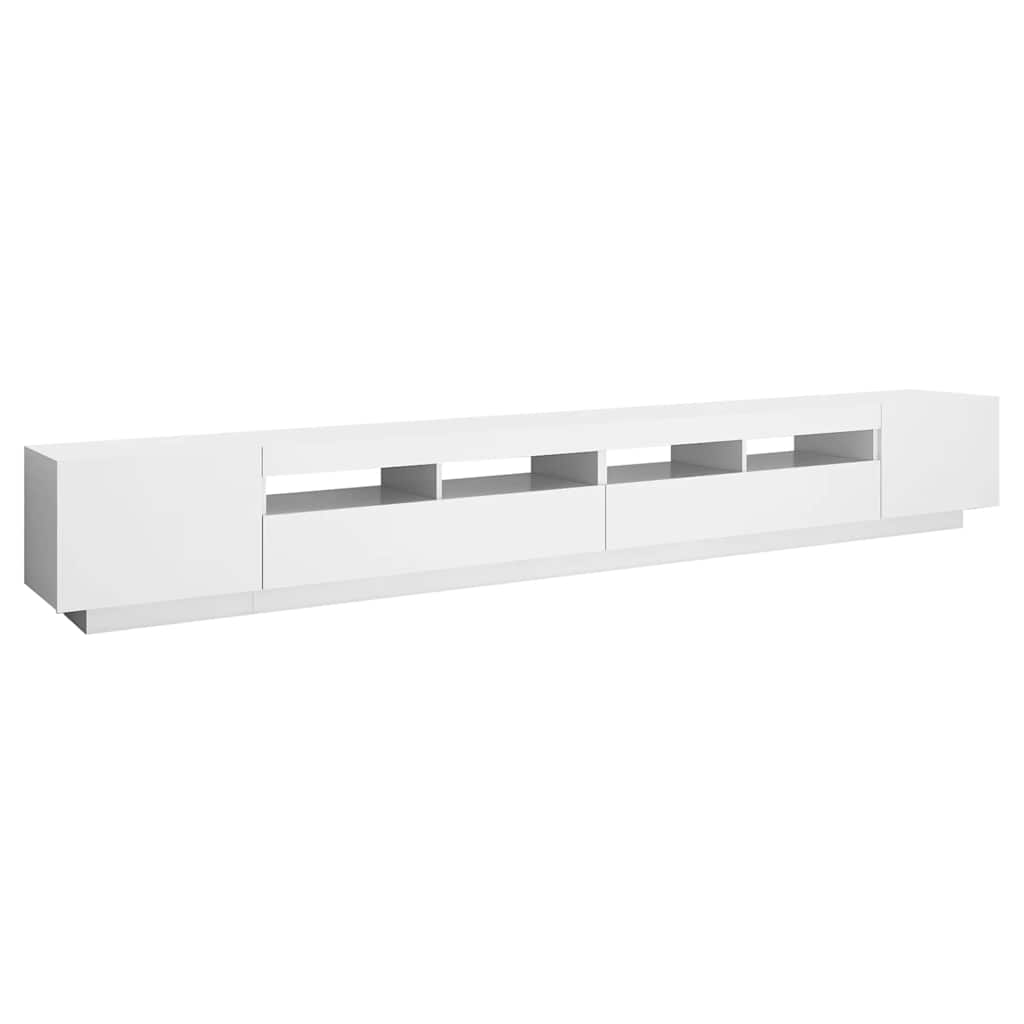 Meuble TV avec lumières LED Blanc 300x35x40 cm - XIOS