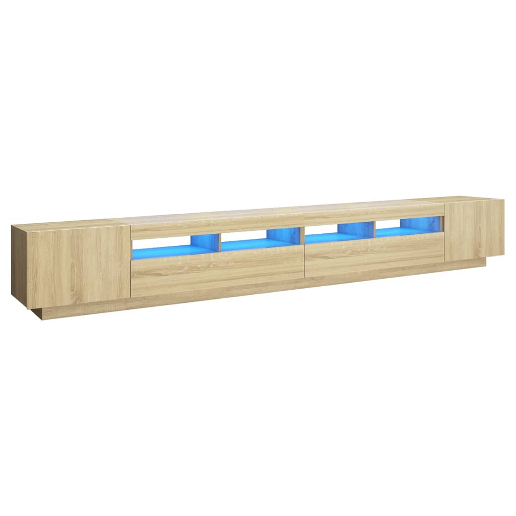 Meuble TV avec lumières LED Chêne sonoma 300x35x40 cm - XIOS