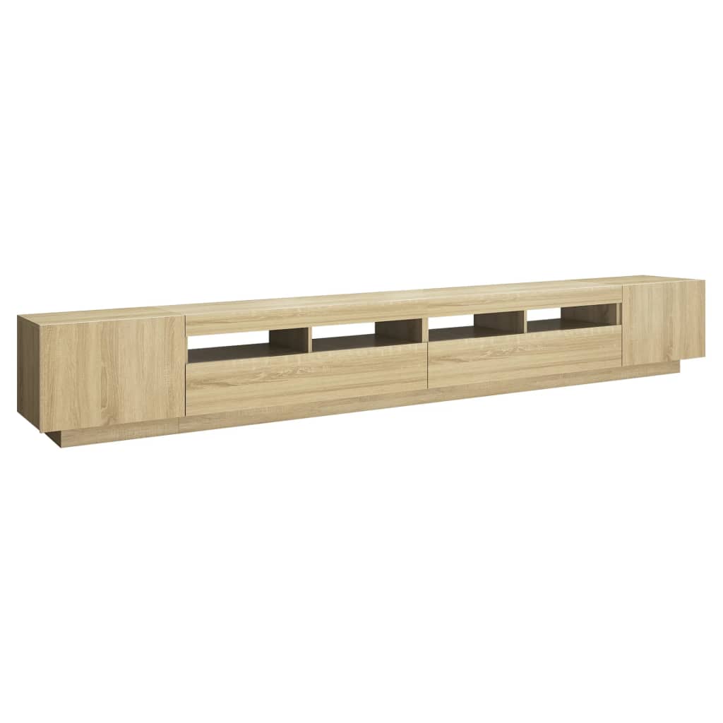 Meuble TV avec lumières LED Chêne sonoma 300x35x40 cm - XIOS
