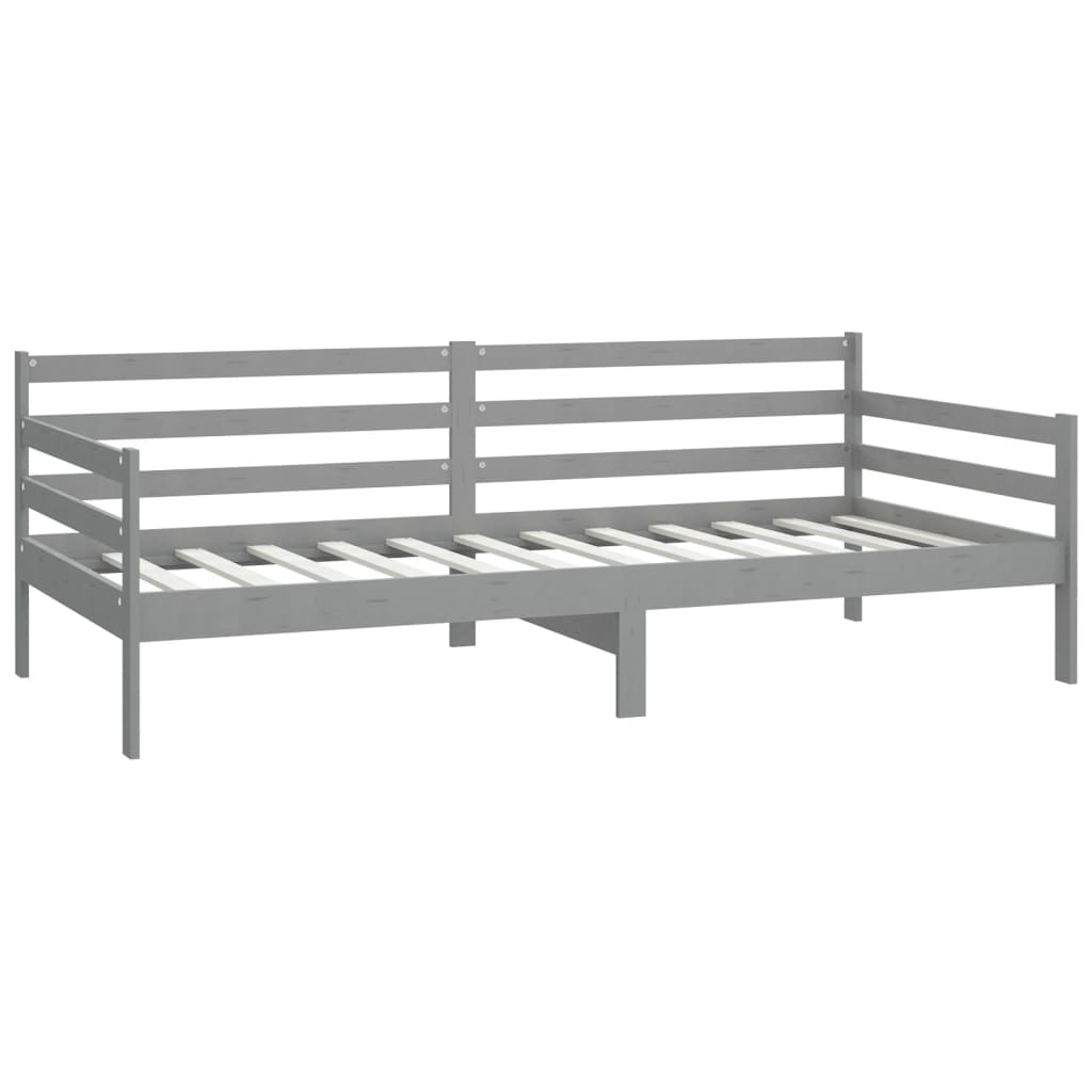 Lit de jour sans matelas gris bois de pin massif 90x200 cm - XIOS