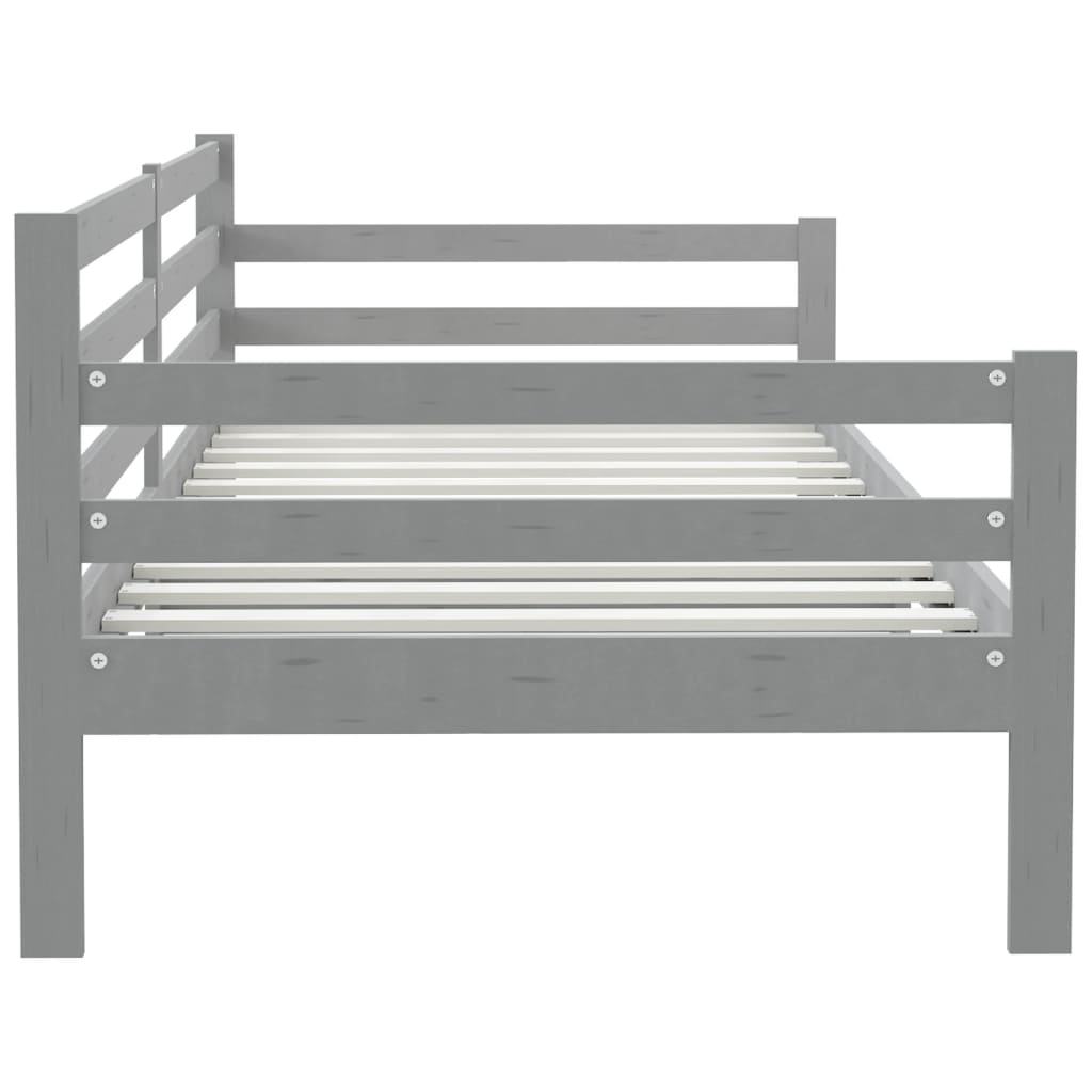 Lit de jour sans matelas gris bois de pin massif 90x200 cm - XIOS