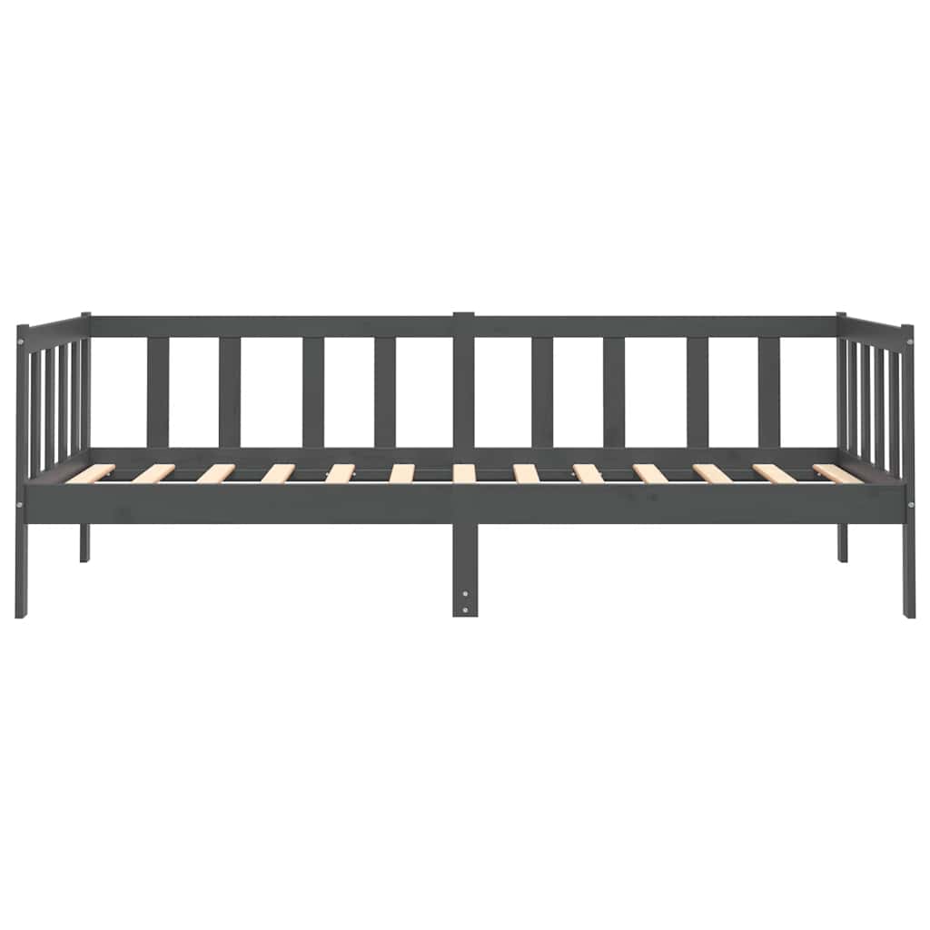 Lit de jour sans matelas gris bois de pin massif 90x200 cm - XIOS
