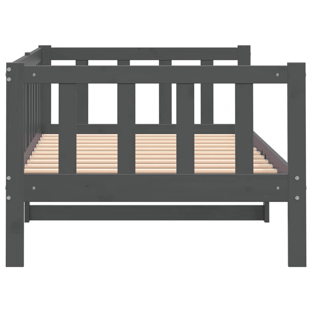 Lit de jour sans matelas gris bois de pin massif 90x200 cm - XIOS