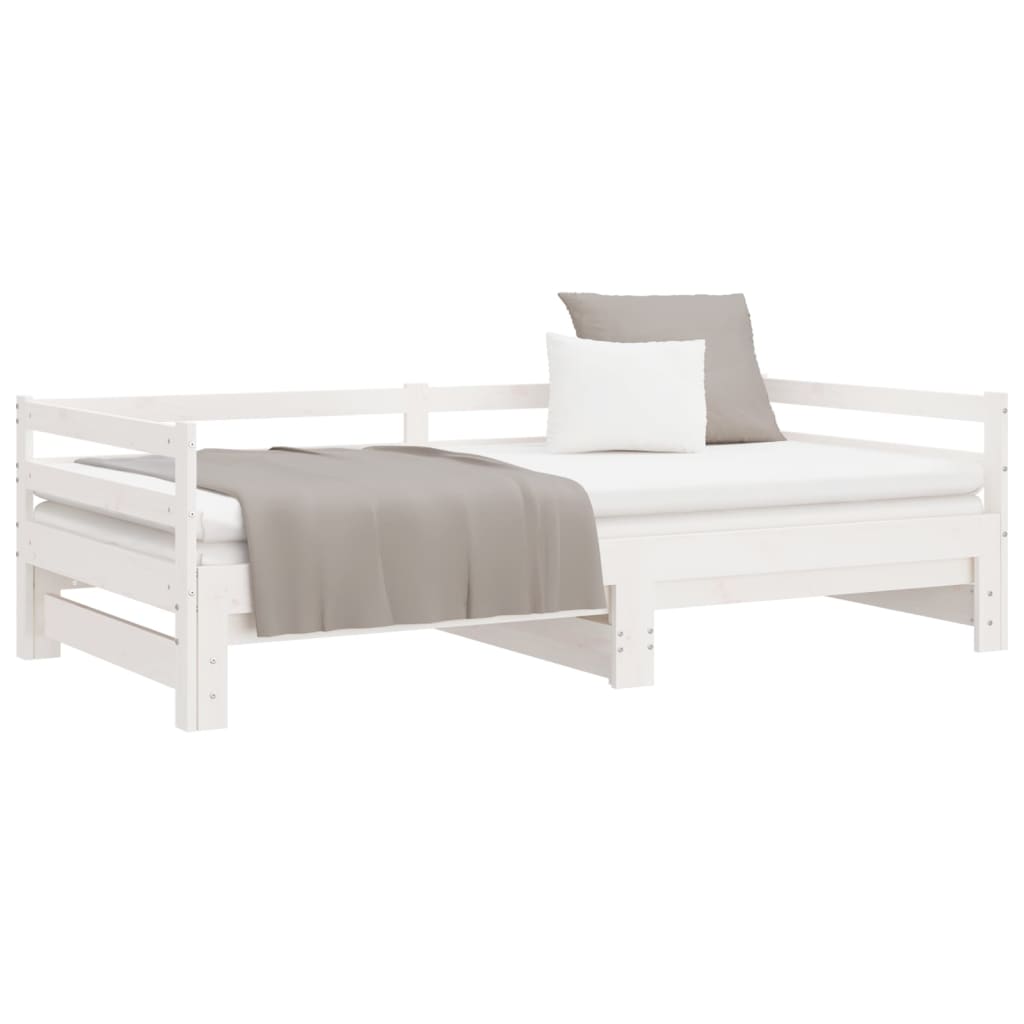 Lit coulissant sans matelas blanc 2x(90x200) cm - XIOS