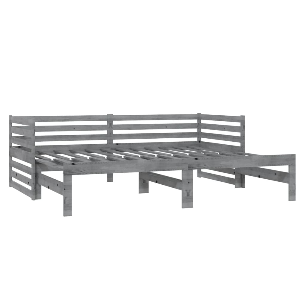 Lit coulissant sans matelas gris 2x(90x200) cm - XIOS