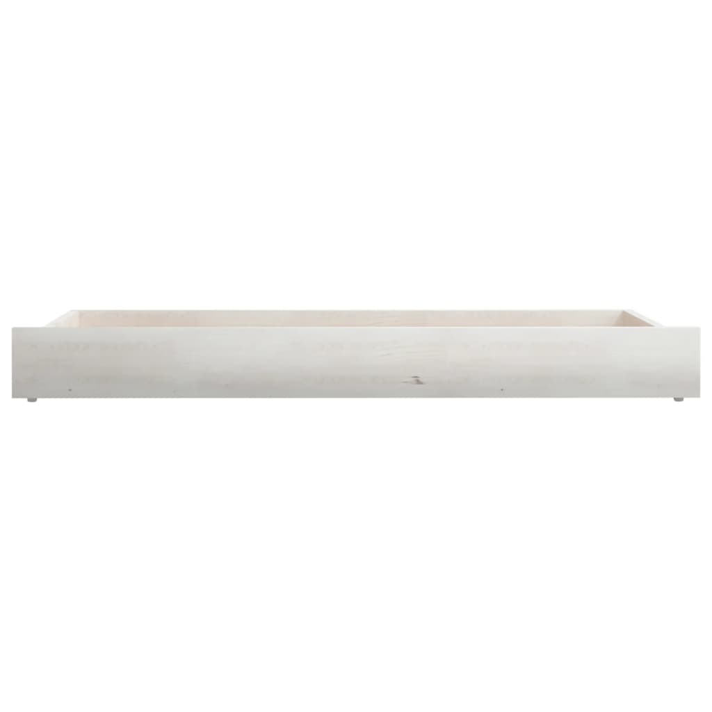 Tiroirs de lit 2 pcs Blanc Bois de pin massif - XIOS