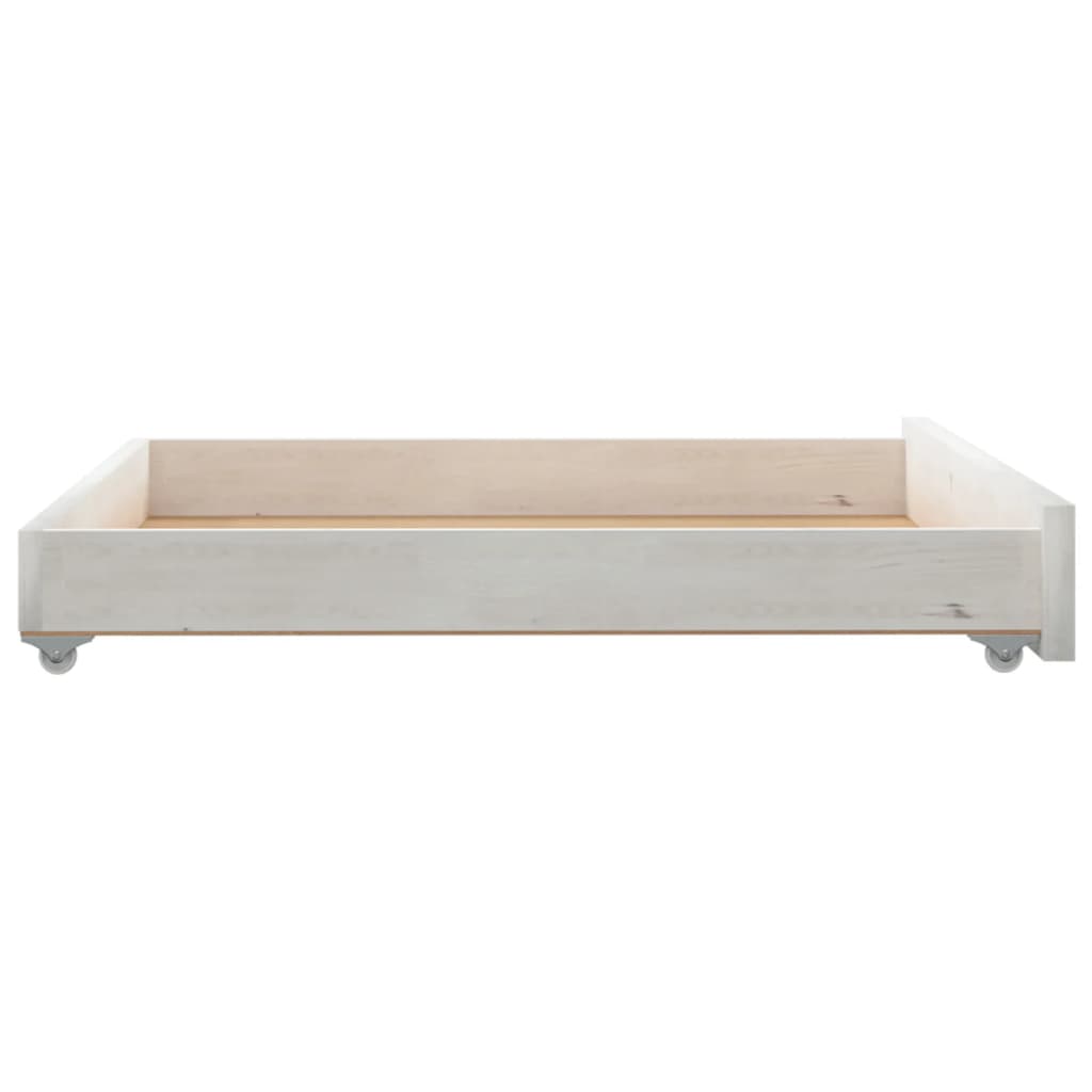 Tiroirs de lit 2 pcs Blanc Bois de pin massif - XIOS