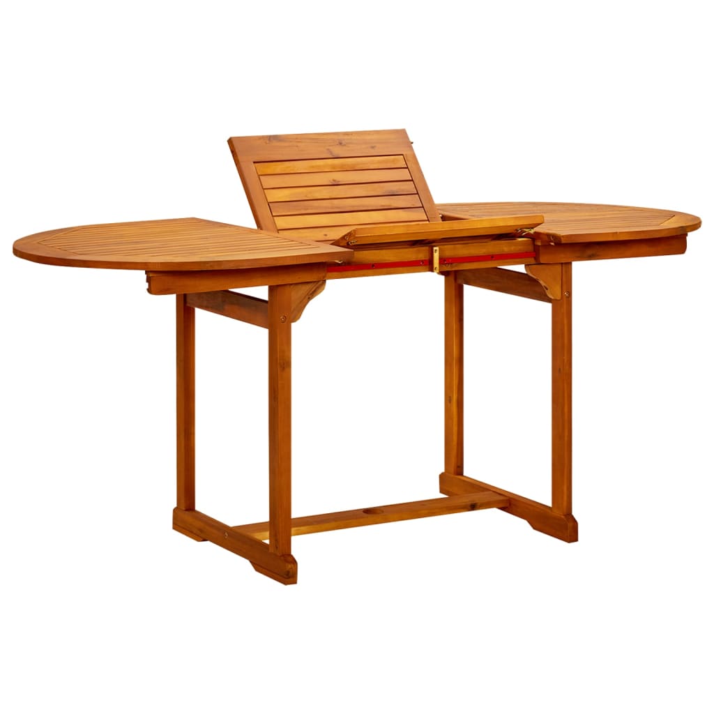 Table à dîner de jardin (120-170)x80x75 cm Bois d'acacia massif Tables de jardin vidaXL