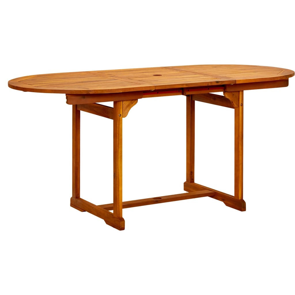 Table à dîner de jardin (120-170)x80x75 cm Bois d'acacia massif Tables de jardin vidaXL