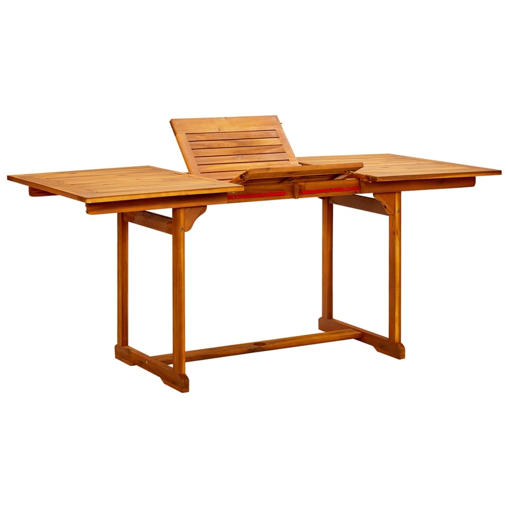 Table à dîner de jardin (120-170)x80x75 cm Bois d'acacia massif Tables de jardin vidaXL