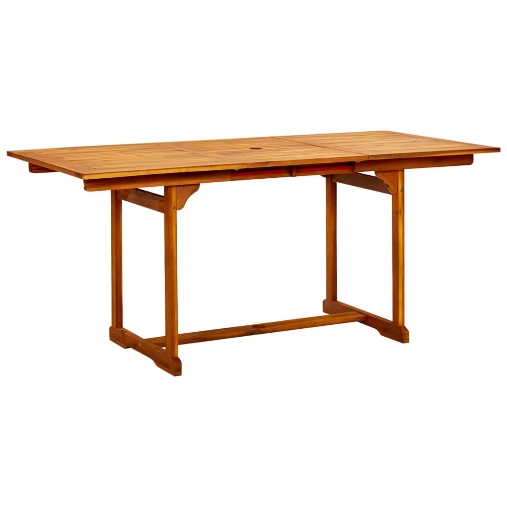 Table à dîner de jardin (120-170)x80x75 cm Bois d'acacia massif Tables de jardin vidaXL