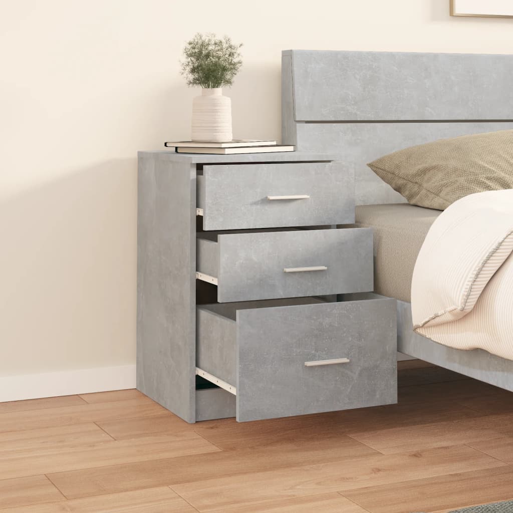 Table de chevet Gris béton 40x40x63 cm bois d’ingénierie - XIOS