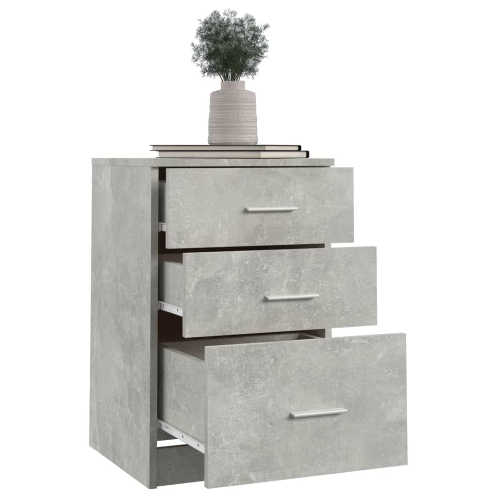Table de chevet Gris béton 40x40x63 cm bois d’ingénierie - XIOS