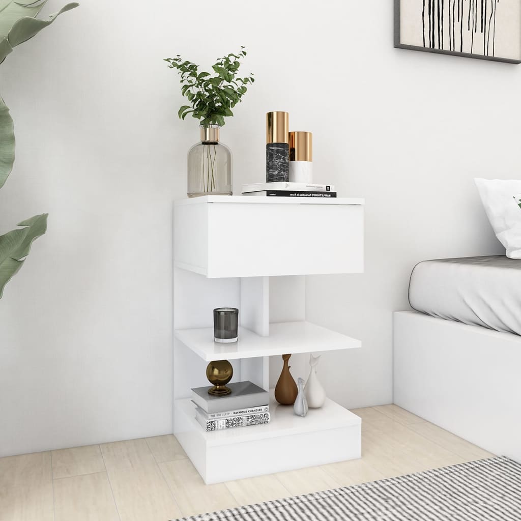 Tables de chevet 2 pcs Blanc 40x35x65 cm Bois d’ingénierie - XIOS