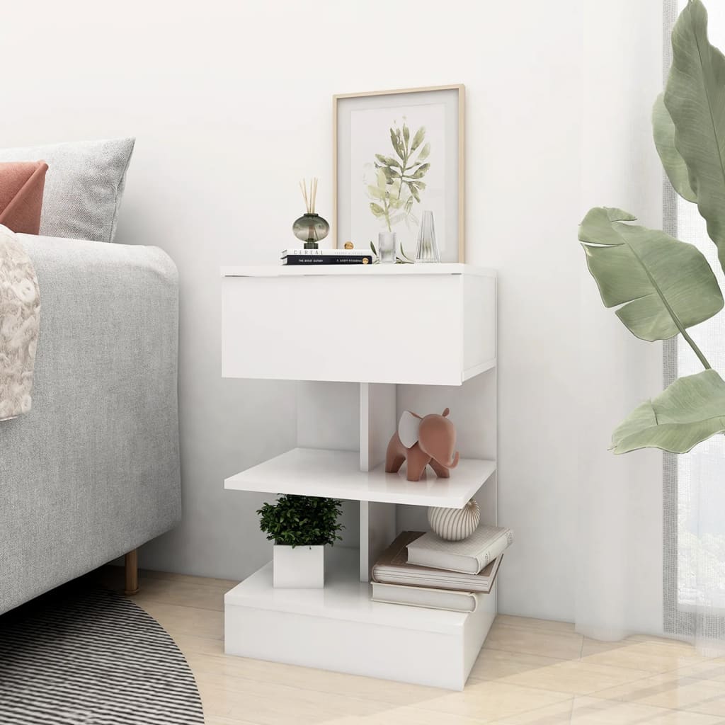 Tables de chevet 2 pcs Blanc 40x35x65 cm Bois d’ingénierie - XIOS