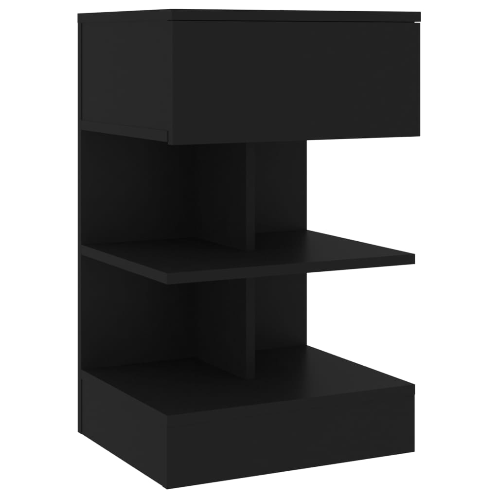 Table de chevet Noir 40x35x65 cm Bois d’ingénierie - XIOS