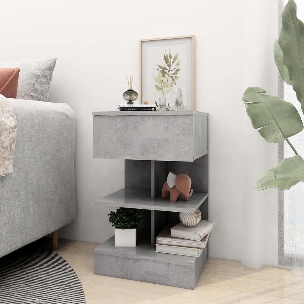 Tables de chevet 2 pcs Gris béton 40x35x65 cm - XIOS