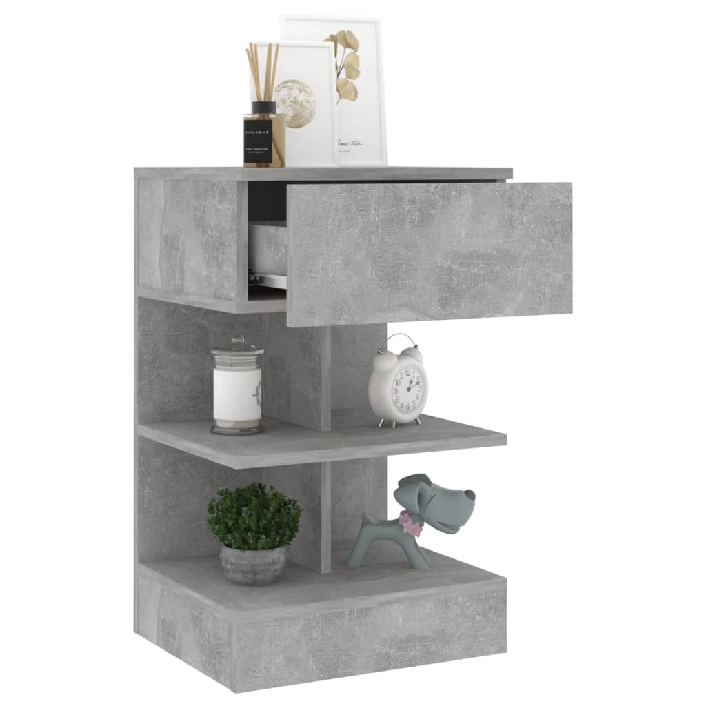 Tables de chevet 2 pcs Gris béton 40x35x65 cm - XIOS