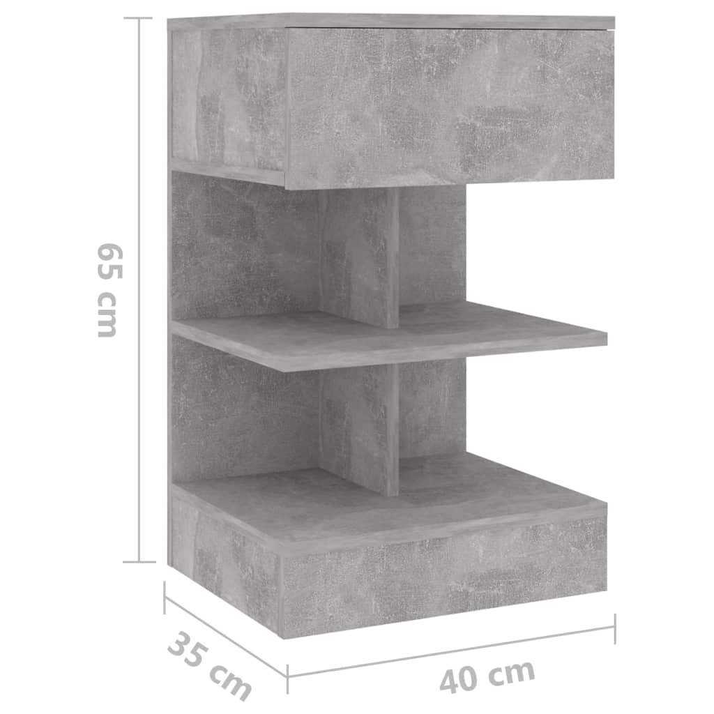 Tables de chevet 2 pcs Gris béton 40x35x65 cm - XIOS