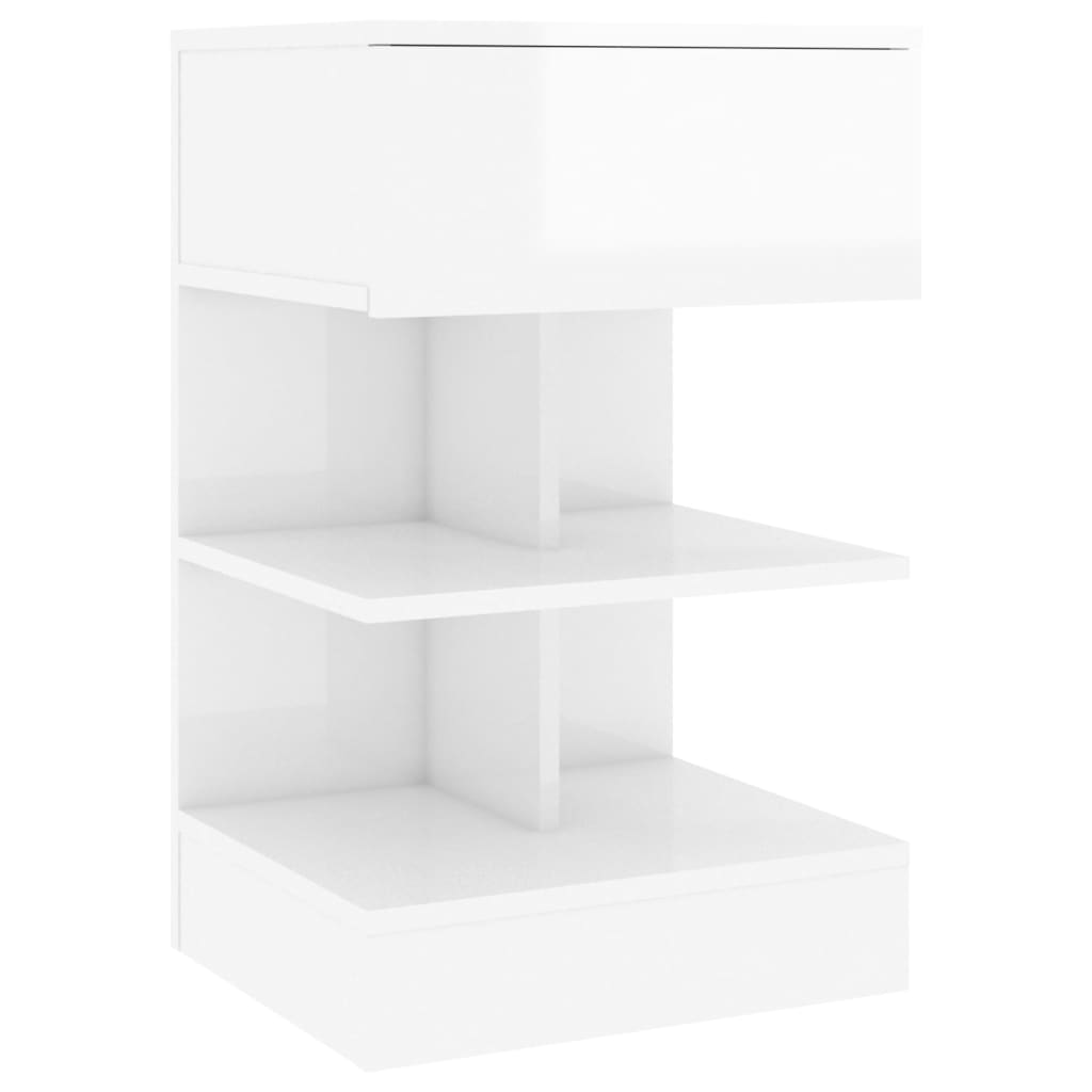 Table de chevet Blanc brillant 40x35x65 cm Bois d’ingénierie - XIOS