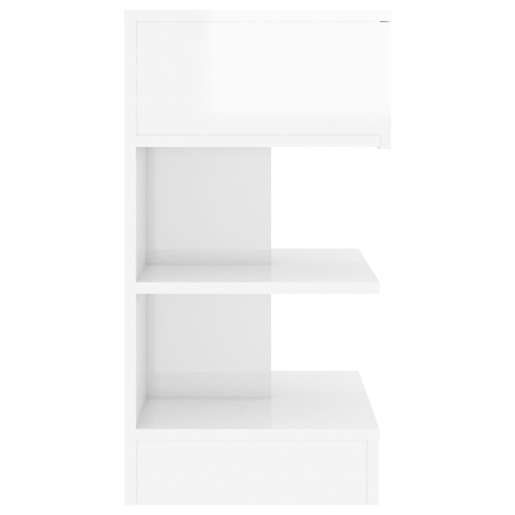 Table de chevet Blanc brillant 40x35x65 cm Bois d’ingénierie - XIOS