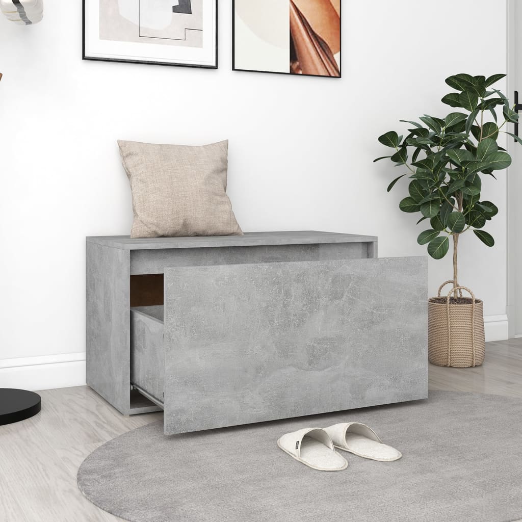 Banc d'entrée 80x40x45 cm Gris béton Bois d'ingénierie - XIOS