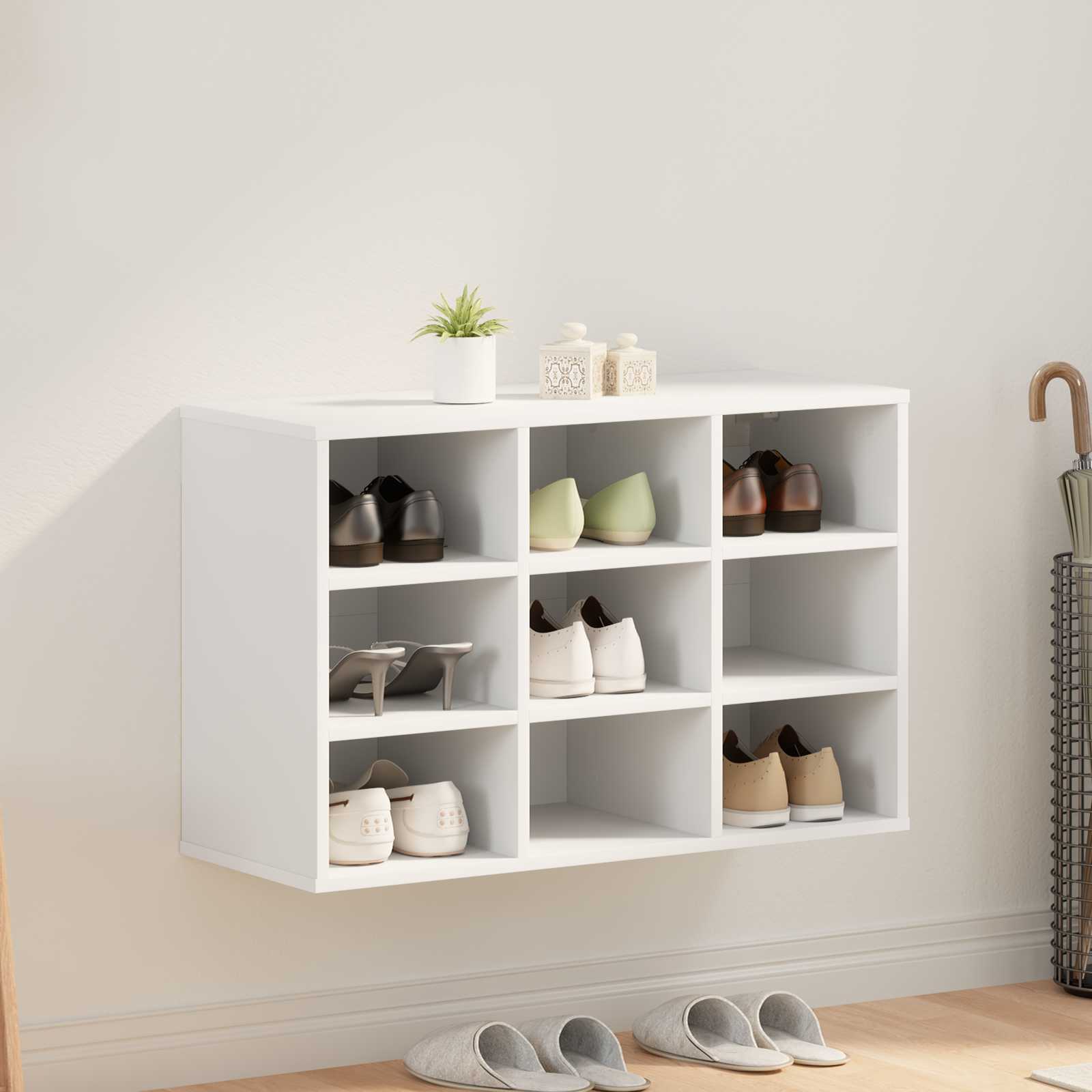 Cabinet à chaussures Blanc 77,5 x 30 x 51 cm Bois d'ingénierie - XIOS
