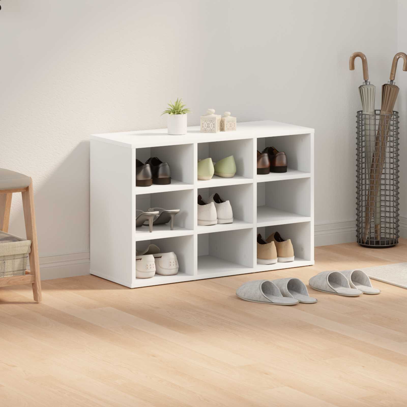 Cabinet à chaussures Blanc 77,5 x 30 x 51 cm Bois d'ingénierie - XIOS