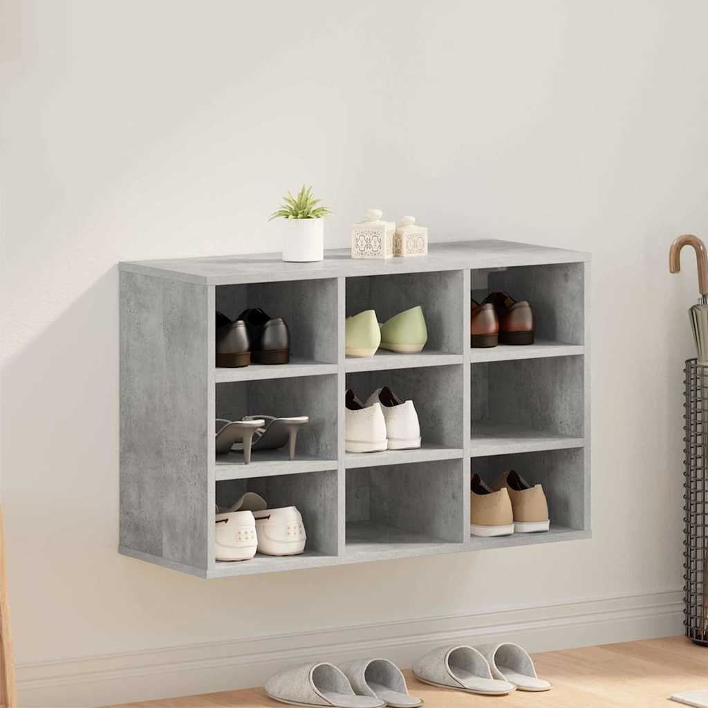 Meuble à chaussures avec étagère Gris béton 77.5 x 30 x 51 cm - XIOS