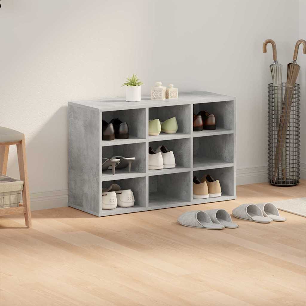 Meuble à chaussures avec étagère Gris béton 77.5 x 30 x 51 cm - XIOS