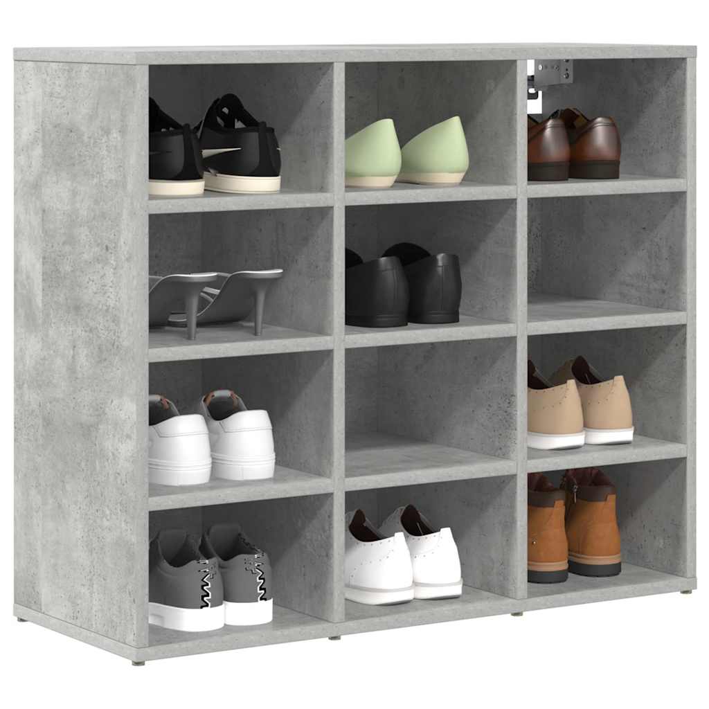 Meuble à chaussures avec étagère Gris béton 77.5 x 30 x 67 cm - XIOS
