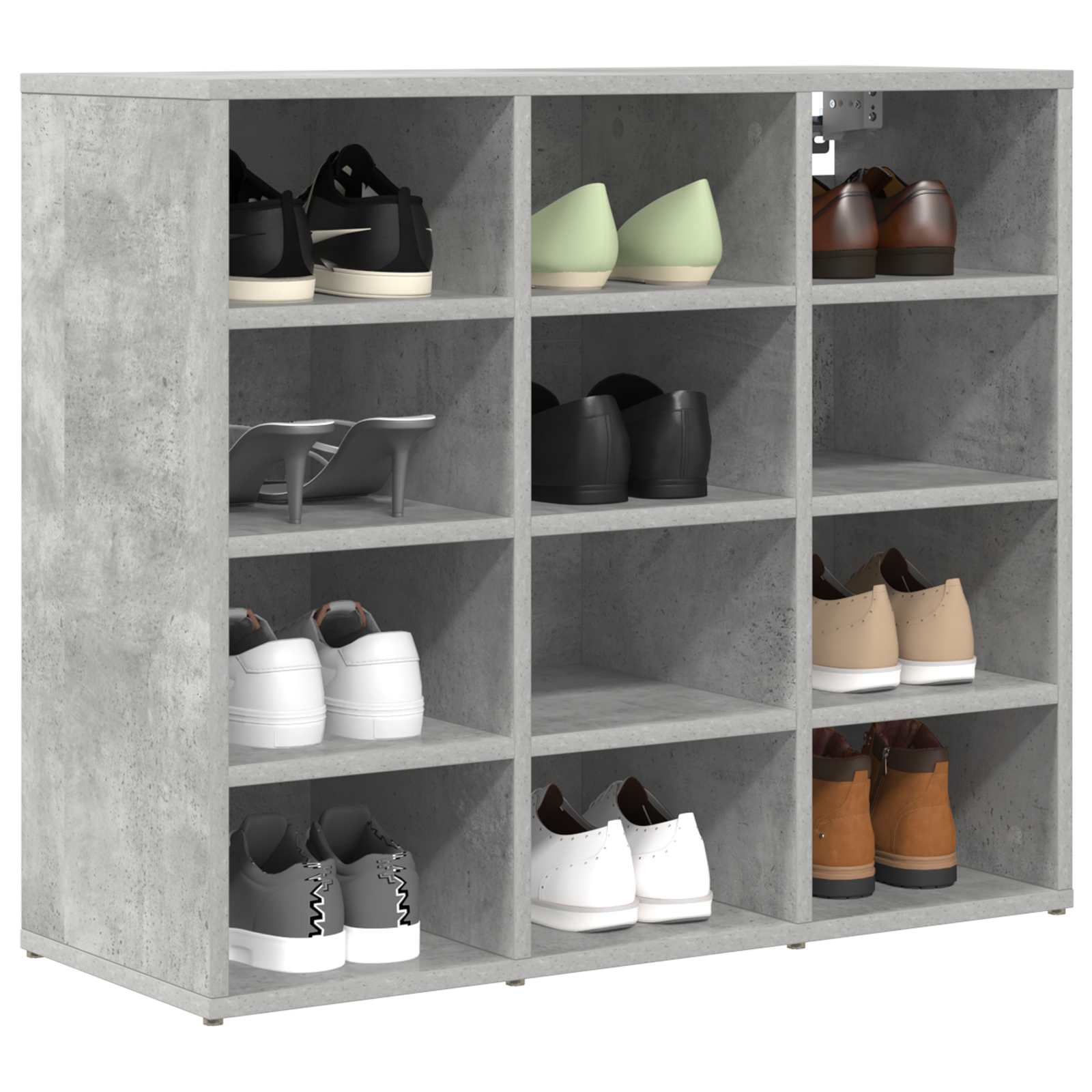 Cabinet à chaussures avec étagère Gris béton 77,5 x 30 x 67 cm - XIOS