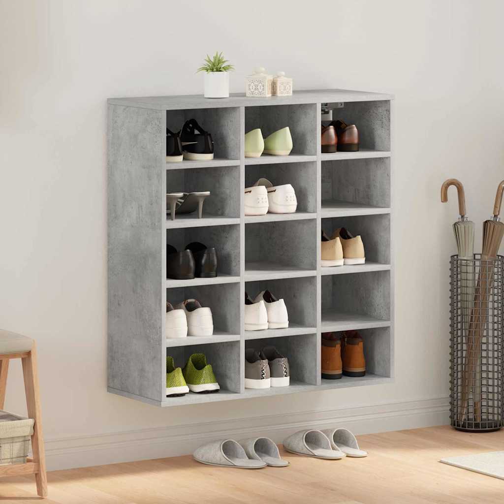 Meuble à chaussures avec étagère Gris béton 77.5 x 30 x 83.5 cm - XIOS